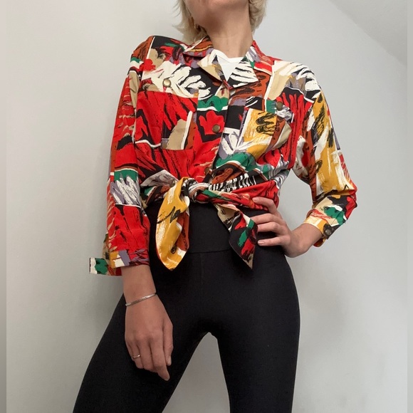 Retro shirt/Orange/Black/White/Green/Size M - Picture 3 of 5